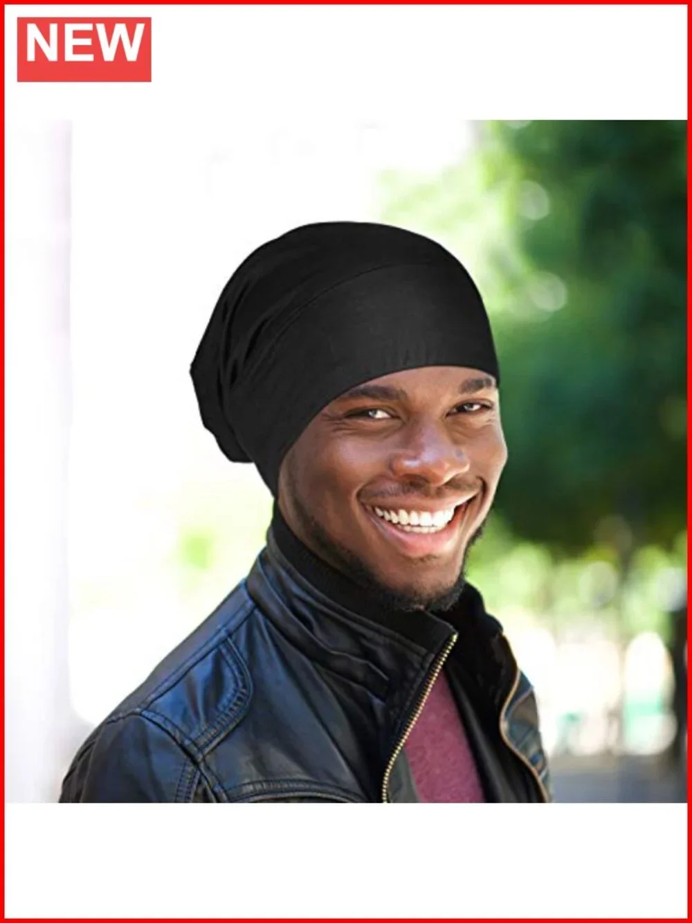 4 Pack Silk Satin Lined Bonnet for Sleeping Slouchy Men Night Sleep Cap Stretch